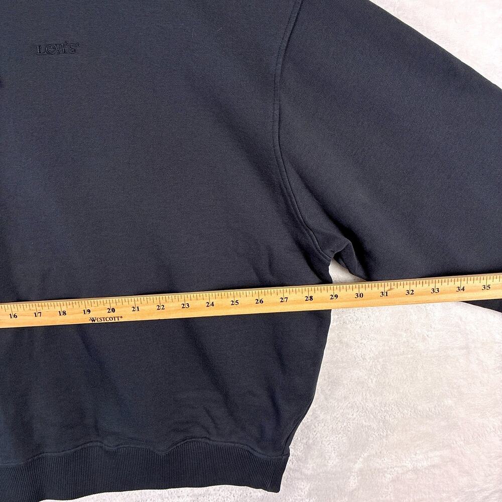 Levis Sweatshirt Womens XL Black Garment Dyed Relaxed Oversized Classic Preppy - Picture 6 of 9